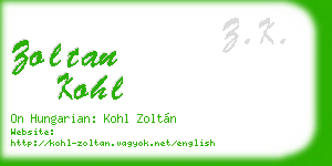 zoltan kohl business card